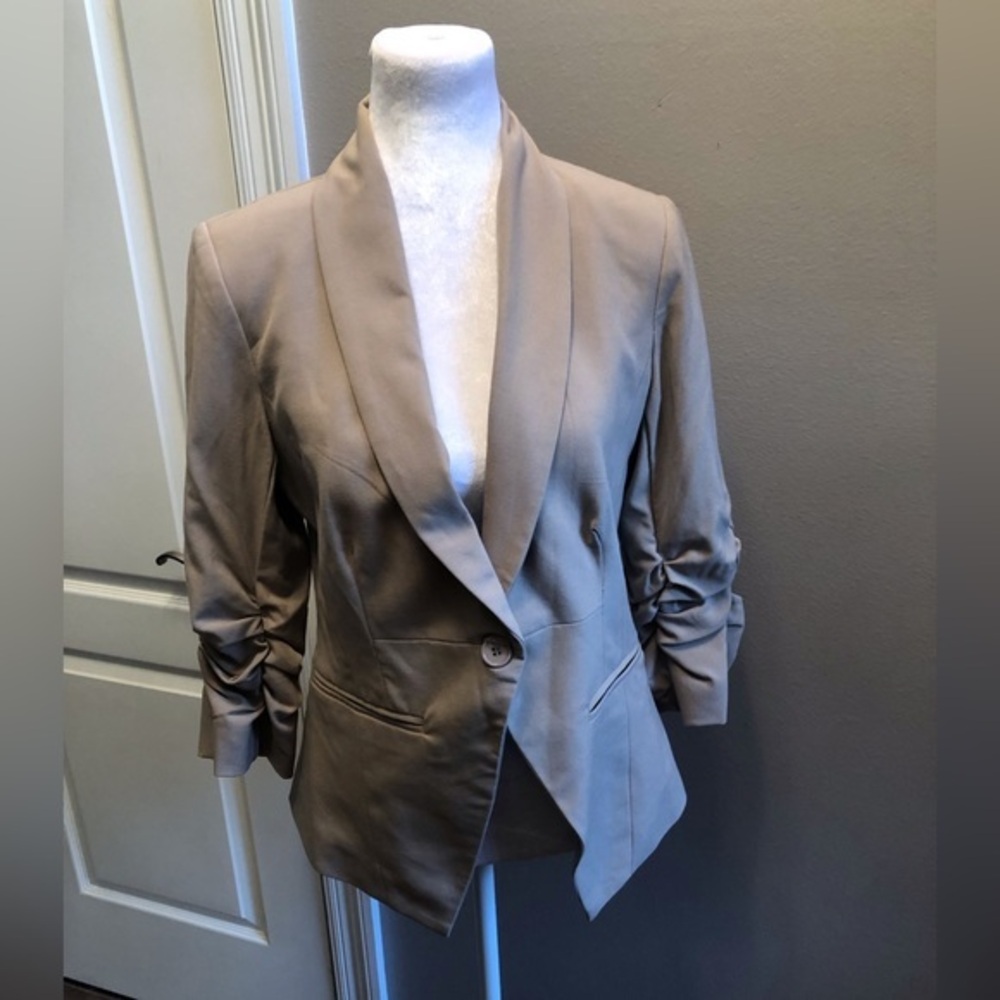 Ruched Sleeve Jacket Blazer New Directions